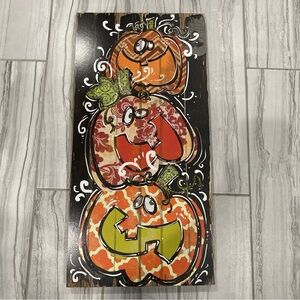 Painted Pumpkins on Wood